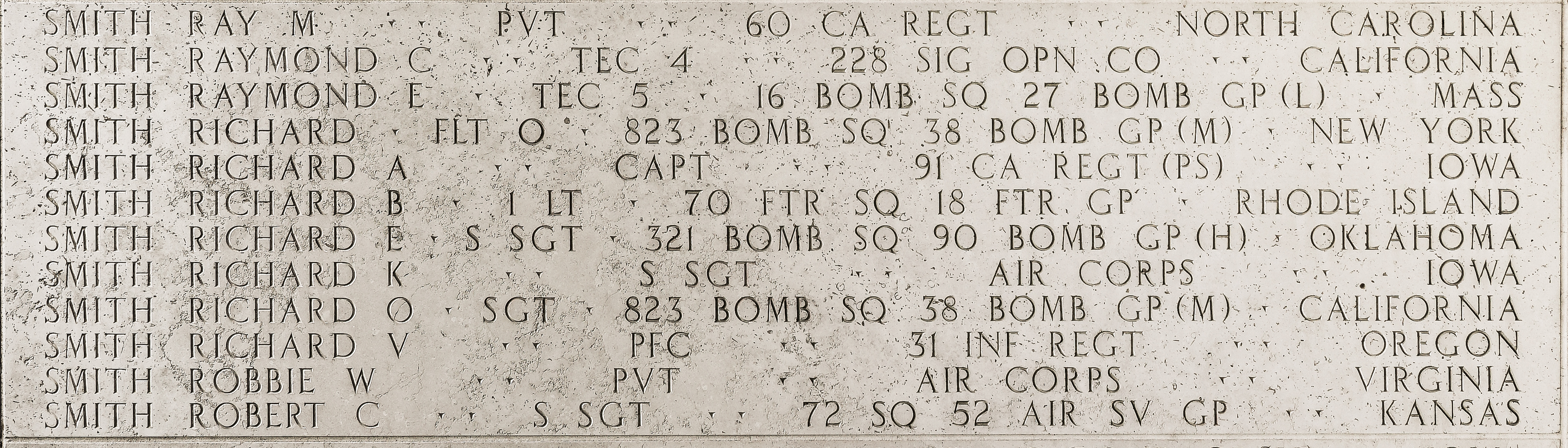 Richard E. Smith, Staff Sergeant